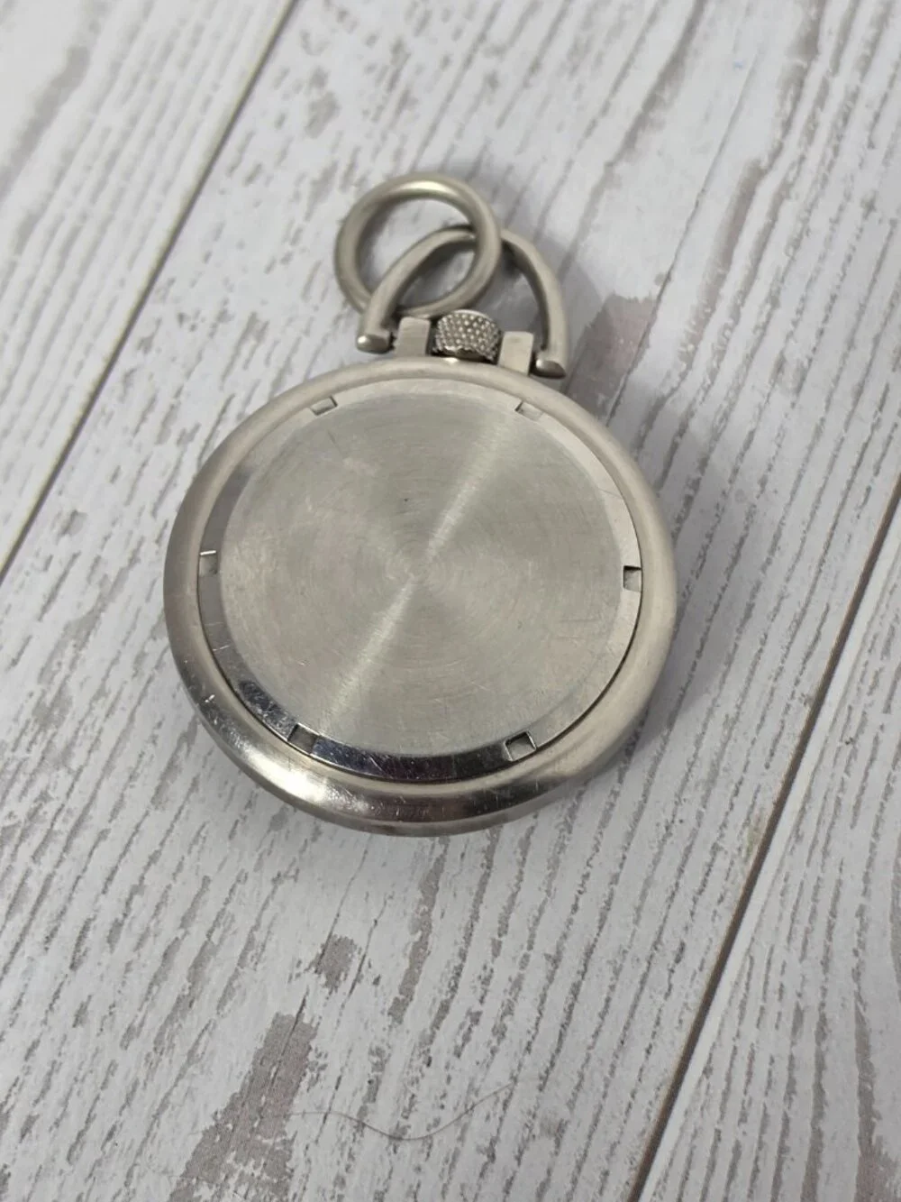 Vintage Colibri Quartz Clip Pocket Watch Black Dial Silver Tone Sports Coaches